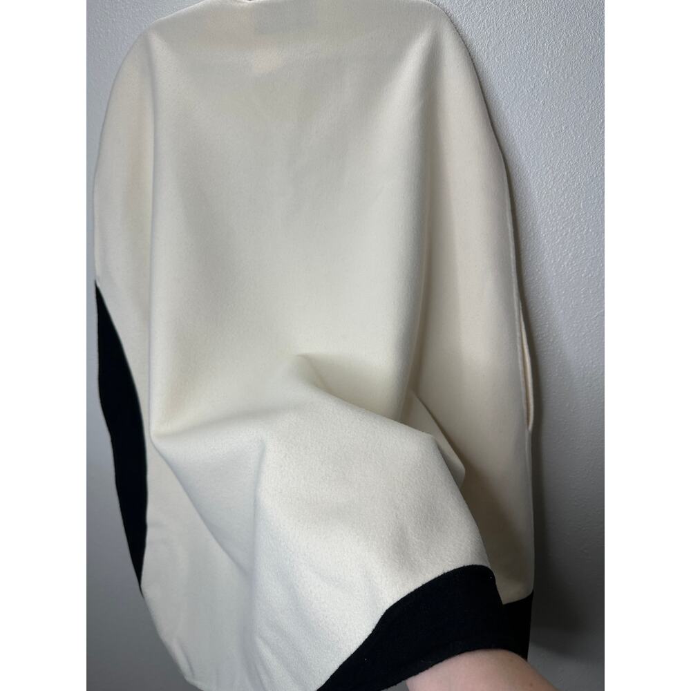 NWT Valentino Cream & Black Wool Cashmere Blend Cape 44 / 8 - Picture 8 of 16